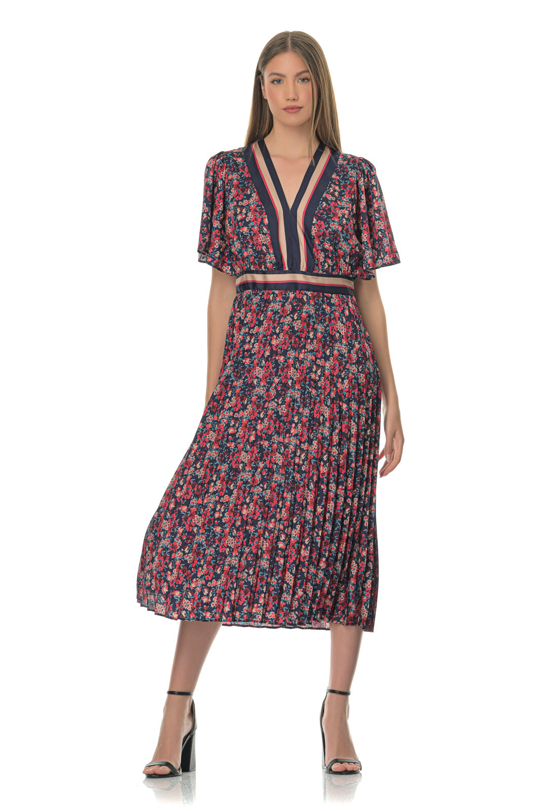 Pleated Midi Dress
