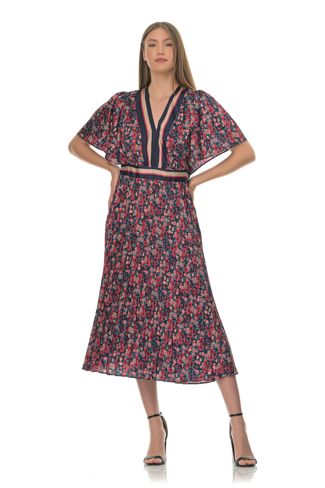 Pleated Midi Dress