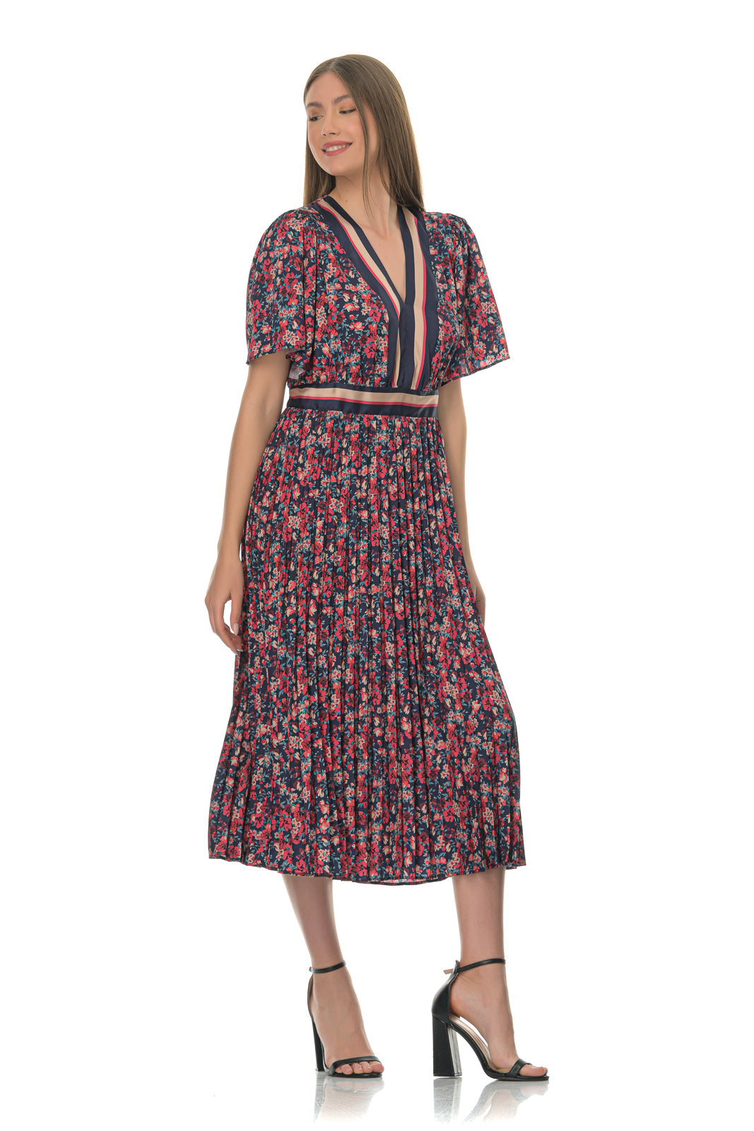 Pleated Midi Dress