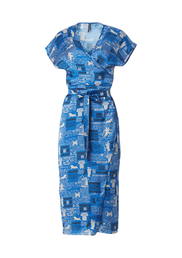 Divine Flashback Blue Wrap Dress