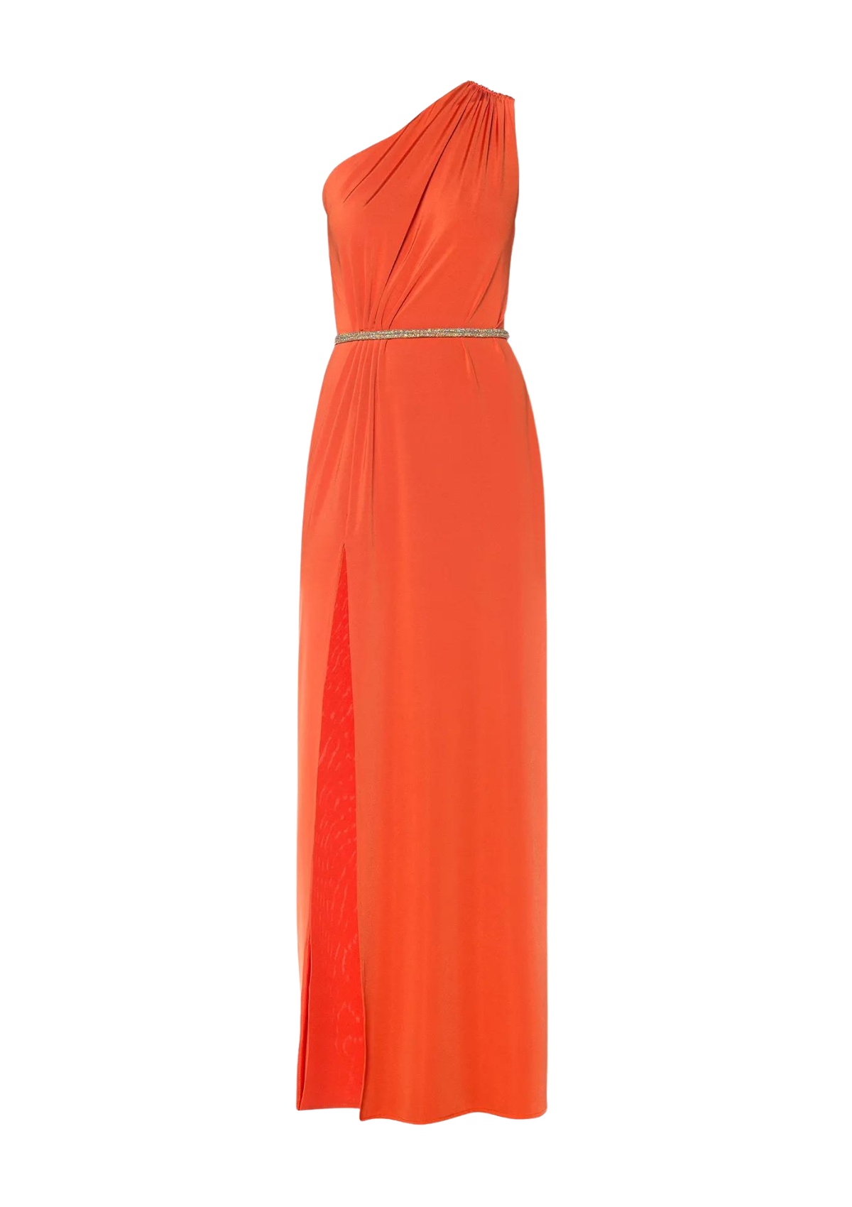 Orange One-shoulder Jersey Dress